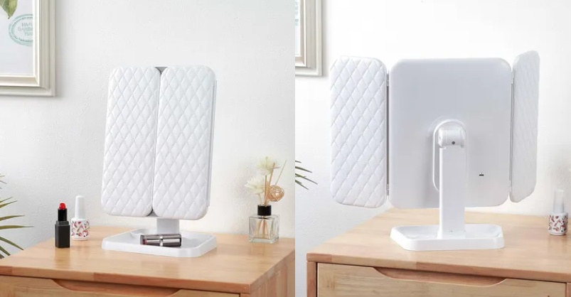 Espejo De Maquillaje Triple Iluminado